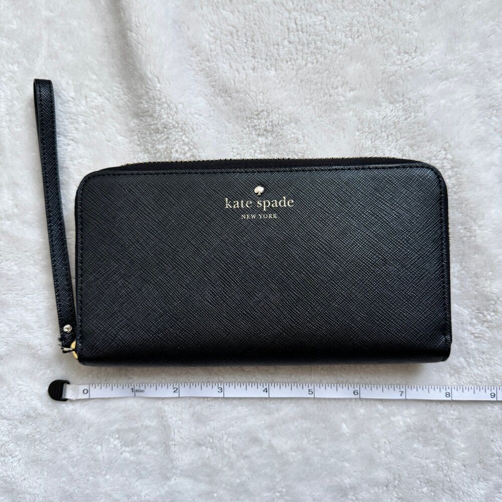 Kate Spade Black Continental Zip Wallet Card Holder Wristlet